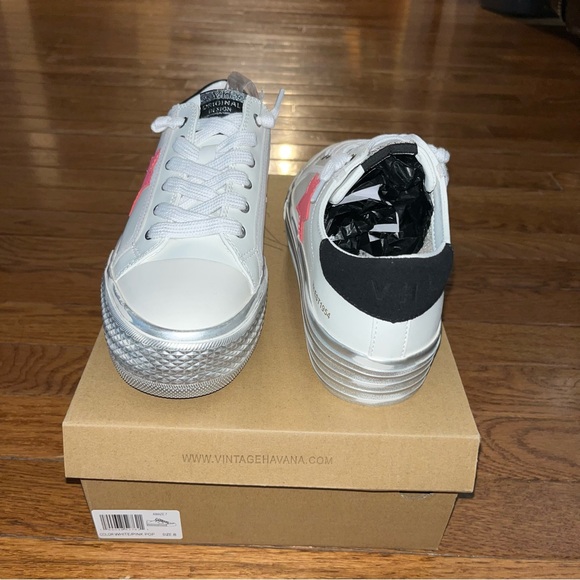 Vintage Havana Amaze Platform Metallic Sneakers White, Silver & Pink Women’s 8 - Picture 10 of 16